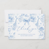 トイレデジュイサファリ動物ベビシャワー サンキューカード (正面)