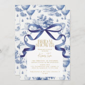 トイレデジュイダスティブルーボウブライダルシャワー 招待状 (正面/裏面)