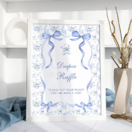 トイレデジュイテディベアーベビーブシャワーおむつラッフル ポスター