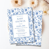 トイレデジュイテディベアーベビーブシャワーボーイ 招待状