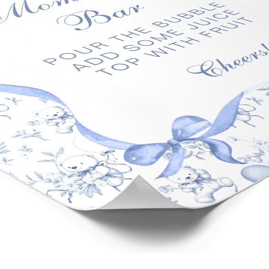 トイレデジュイテディベアーベビーブシャワーママモーサバー ポスター (角)