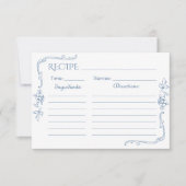 トイレデジュイフローラダスティブルーブライダルレシピカード 招待状 (正面)