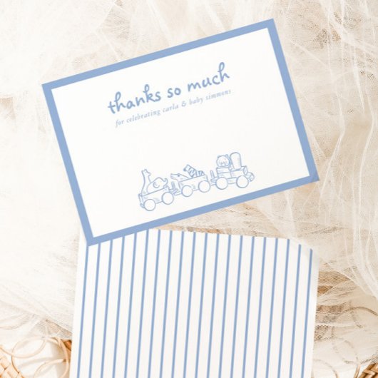 トイレデジュイブルーお洒落ベビーシャワー サンキューカード
