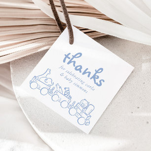 トイレデジュイブルーお洒落ベビーシャワー フェイバータグ