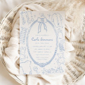 トイレデジュイブルーお洒落ベビーシャワー 招待状