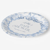 トイレデジュイブルーサファリアニマルベビーブシャワー ペーパープレート (アングル)