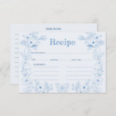 トイレデジュイブルーフローラブライダルシャワーレシピ エンクロージャーカード (正面/裏面)