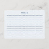 トイレデジュイブルーフローラブライダルシャワーレシピ エンクロージャーカード (裏面)