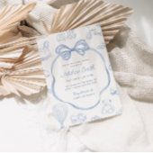 トイレデジュイブルーボウチャイノワジェリーボーイベビーシャワー 招待状