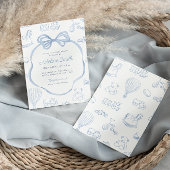 トイレデジュイブルーボウチャイノワジェリーボーイベビーシャワー 招待状