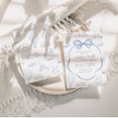 トイレデジュイブルーボウチャイノワジェリーボーイベビーシャワー 招待状