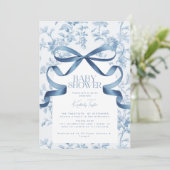 トイレデジュイブルーボウベビーシャワー招待状 招待状 (スタンド正面)