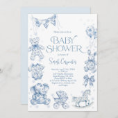 トイレデジュイベビーシャワーボーイ 招待状 (正面/裏面)