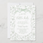 トイレデジュイベビージャーシャワー付きボウ招待状 招待状 (正面)