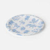 トイレデジュイホワイトアンドブルーサファリ ペーパープレート (アングル)