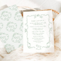 トイレデジュイロッキングホースセージ緑の赤ちゃんシャワー