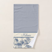 トイレデジュイヴィレッジシ縁どンオンブルー バスタオルセット (ハンドタオル)