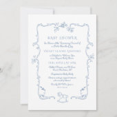 トイレデジュイヴィンテージおもちゃフレームベビーシャワー 招待状 (正面)