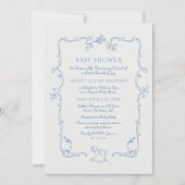 トイレデジュイヴィンテージおもちゃフレームベビーシャワー 招待状 (正面)