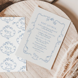 トイレデジュイヴィンテージおもちゃフレームベビーシャワー 招待状