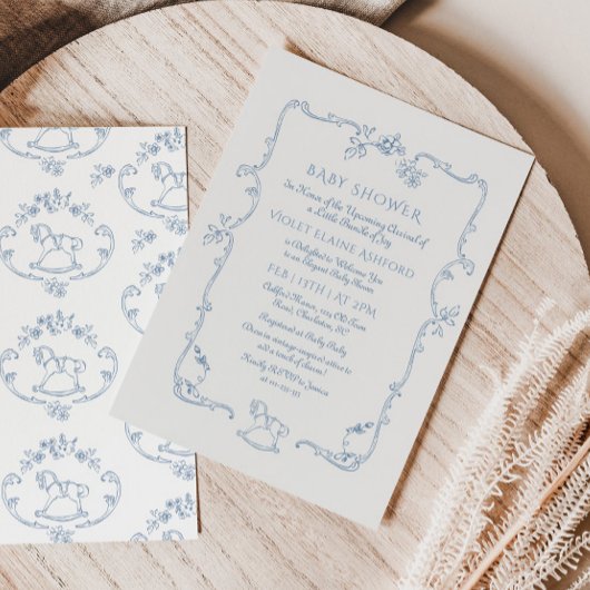 トイレデジュイヴィンテージおもちゃフレームベビーシャワー 招待状