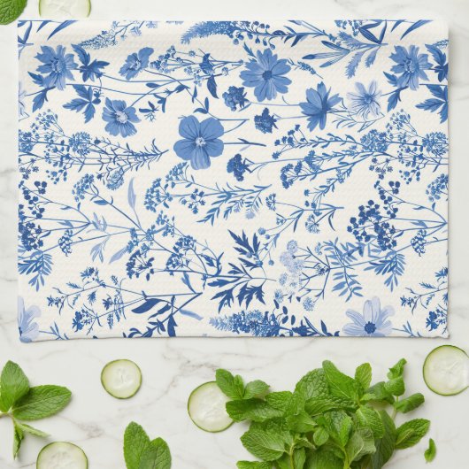 トイレデジュイヴィンテージフローラルパターン キッチンタオル (折り畳み)