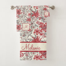 トイレデジュイ深いレッドアンドグレーフローラリリー