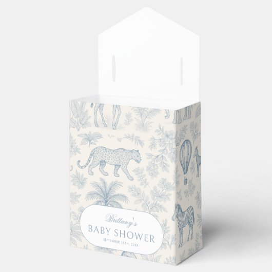 トイレデジュエサファリアニマルズブルーボーイベビーシャワー フェイバーボックス (オープン)