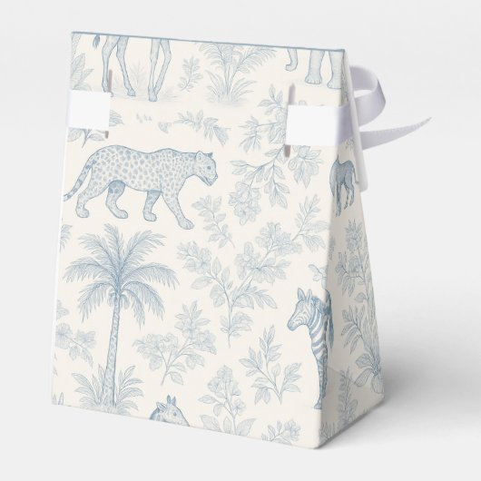 トイレデジュエサファリアニマルズブルーボーイベビーシャワー フェイバーボックス (裏面サイド)