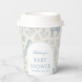 トイレデジュエサファリアニマルズブルーボーイベビーシャワー 紙コップ