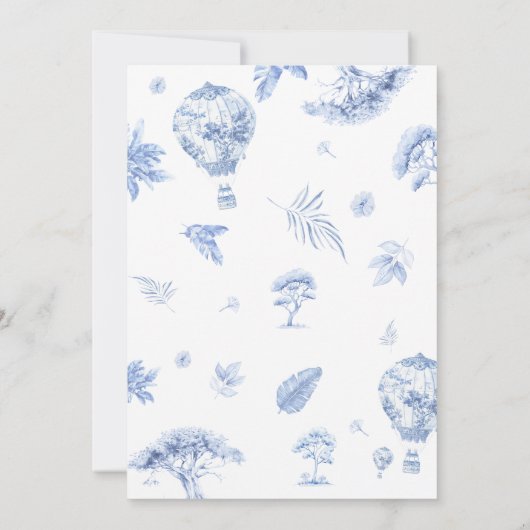 トイレデジュエサファリアニマルベビーブシャワー 招待状 (裏面)