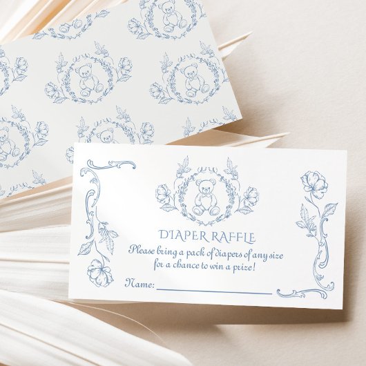 トイレデジュエテディベアヴィンテージおむつラッフル エンクロージャーカード