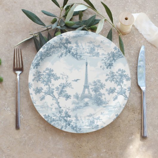 トイレデジュエパリジャンヴィンテージベビースシャワー ペーパープレート