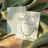 トイレデジュエリーお洒落グリーンベイビーシャワー 招待状