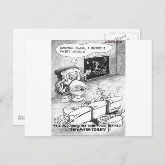 トイレトレーニング用ユーモアギフト&コレクション ポストカード (正面/裏面)