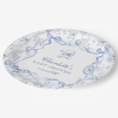 トイレドゥジュイテディベアーブルーベビーシャワー ペーパープレート (アングル)