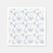 トイレドゥジュイテディベアーベイダスティブルーベビーシャワー スタンダードカクテルナプキン (正面)