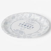 トイレドゥジュイブルーカウボーイウェスタンベビーシャワー ペーパープレート (アングル)