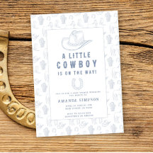 トイレドゥジュイブルーカウボーイウェスタンベビーシャワー