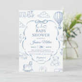 トイレドゥジュイブルーボウベビーシャワーパーティー 招待状 (スタンド正面)