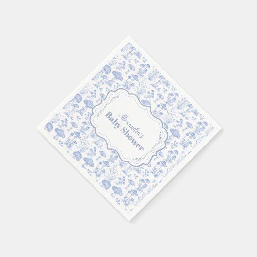 トイレドゥジュイマッシュルームウッドランドベビーブシャワー スタンダードカクテルナプキン (角)