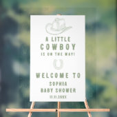 トイレドゥジュエリーグリーンカウボーイベビーシャワーウェルカム アクリルサイン (ニュートラル)