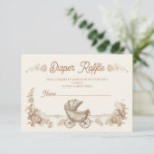 トイレニュートラルテディベアおむつラッフル 招待状 (スタンド正面)