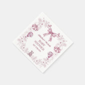 トイレパステルピンクレトロベアートイベビーシャワー スタンダードカクテルナプキン (角)