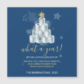 トイレパーソナライズされた紙クリスマスツリーブルー (正面)