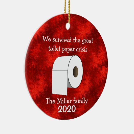 トイレパーソナライズされた紙危機オーナメント セラミックオーナメント (右)