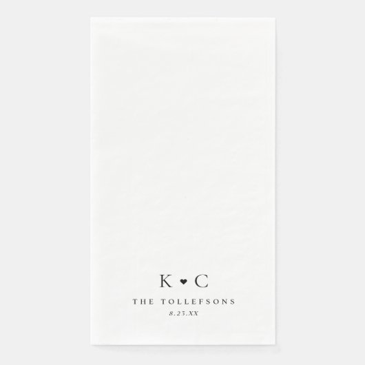 トイレパーソナライズされた結婚用のバスルーム用ナプキン (正面)