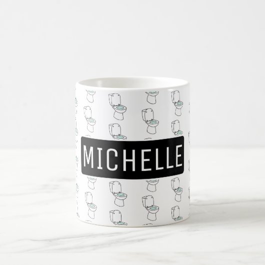 トイレパーソナライズされた コーヒーマグカップ (中央)