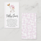 トイレピフランスのックガール赤ちゃんシャワー表示シャワー エンクロージャーカード (正面/裏面)