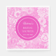 トイレピンクの花柄エレガントなブライダルシャワー